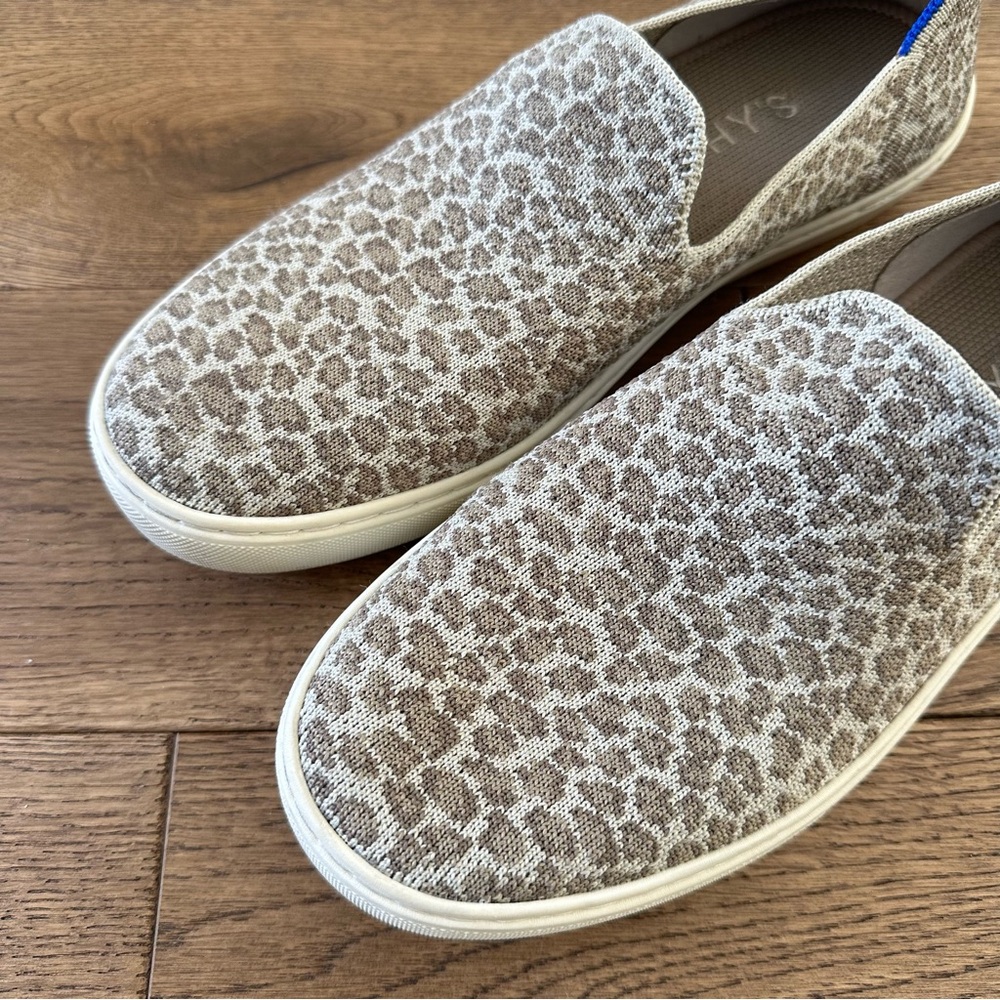 Rothy's The Original Slip On Sneakers Leopard Sz 8 - Picture 2 of 7
